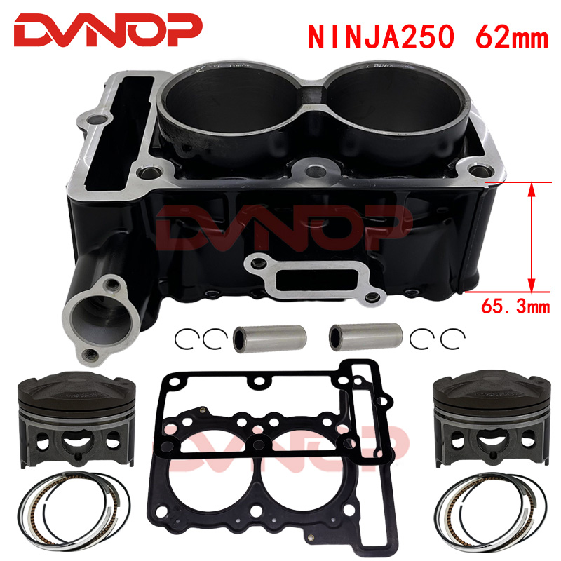 Motorcycle Piston - 62mm 249cc Cilinderzuigerpakkingset voor 13-24 Kawasaki
